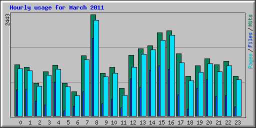 Hourly usage for March 2011