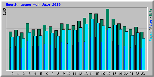 Hourly usage for July 2019
